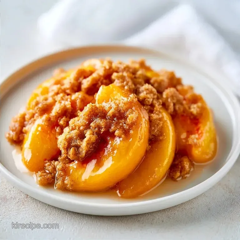 Oatmeal Healthy Peach Crisp with Fresh Peaches
