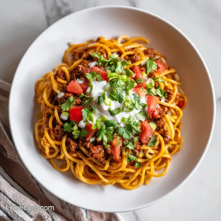 One Pot Taco Spaghetti