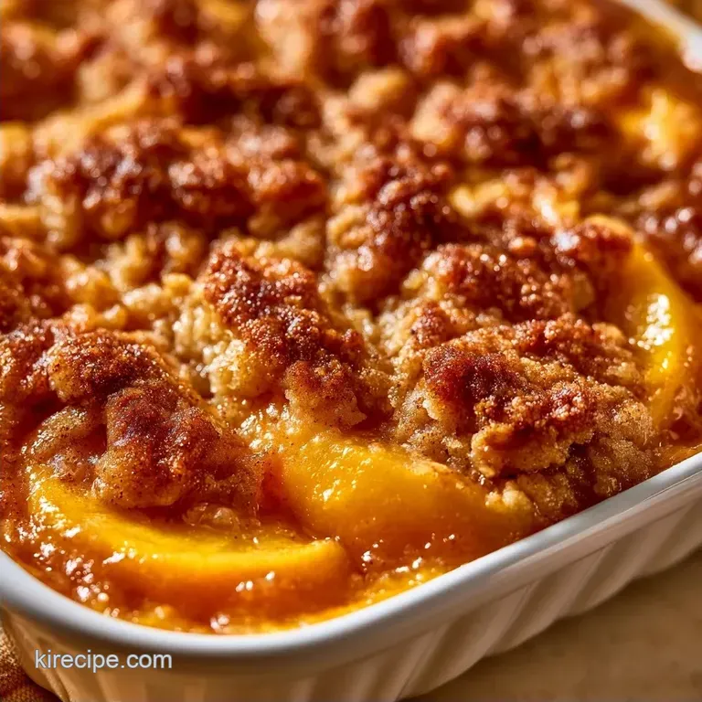 Oven Baked Peach Crisp with Fresh Peaches