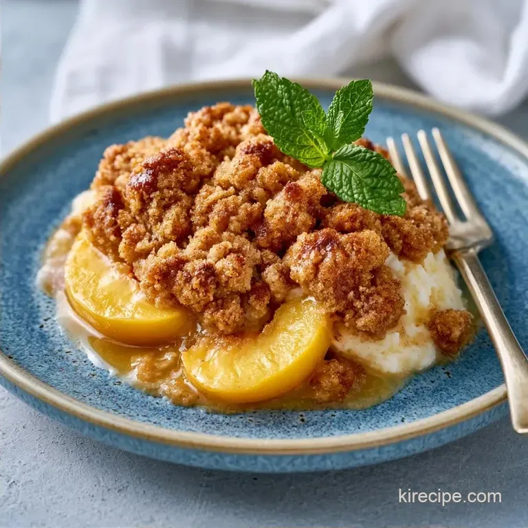 Fast Peach Crumble with Fresh Peaches