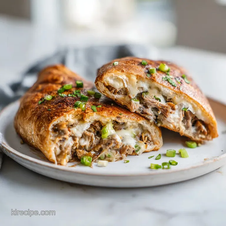 Slice of meatloaf oozing with melted cheese, atop creamy mashed potatoes with a drizzle of rich brown gravy and parsley.