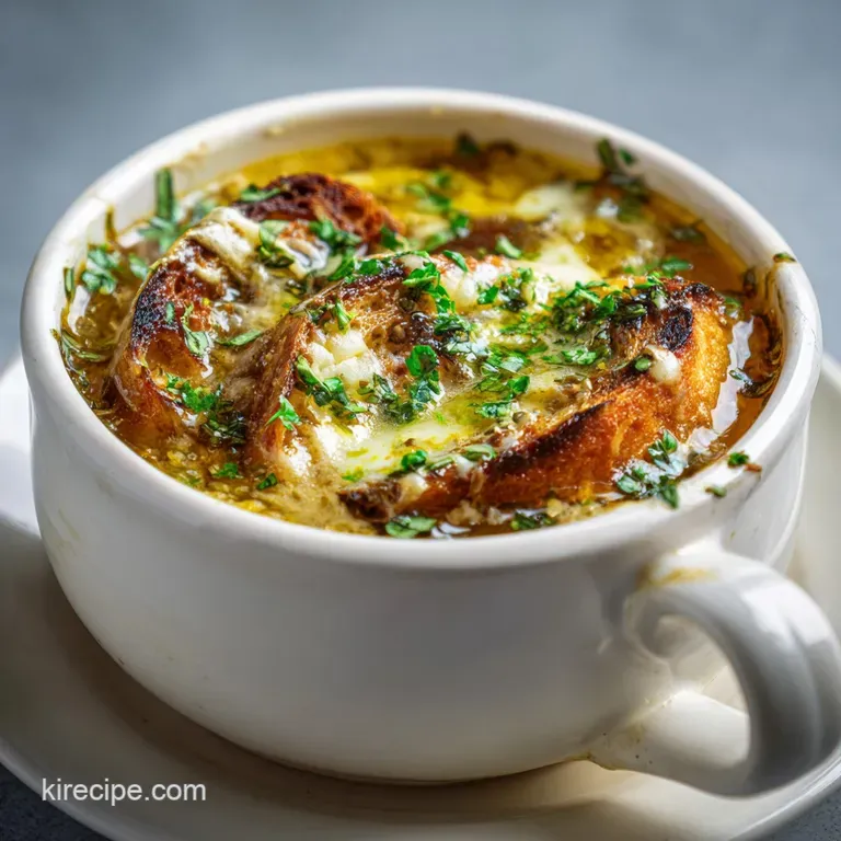 Roasted Basil Chicken and Onion Soup