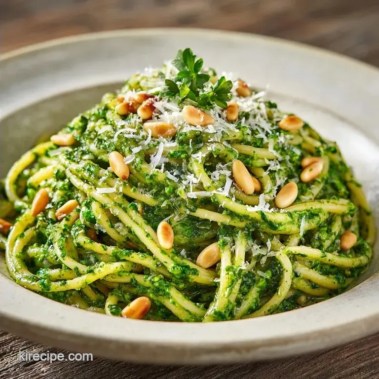 Vegetarian Basil Pesto Pasta: Glossy and Vibrant