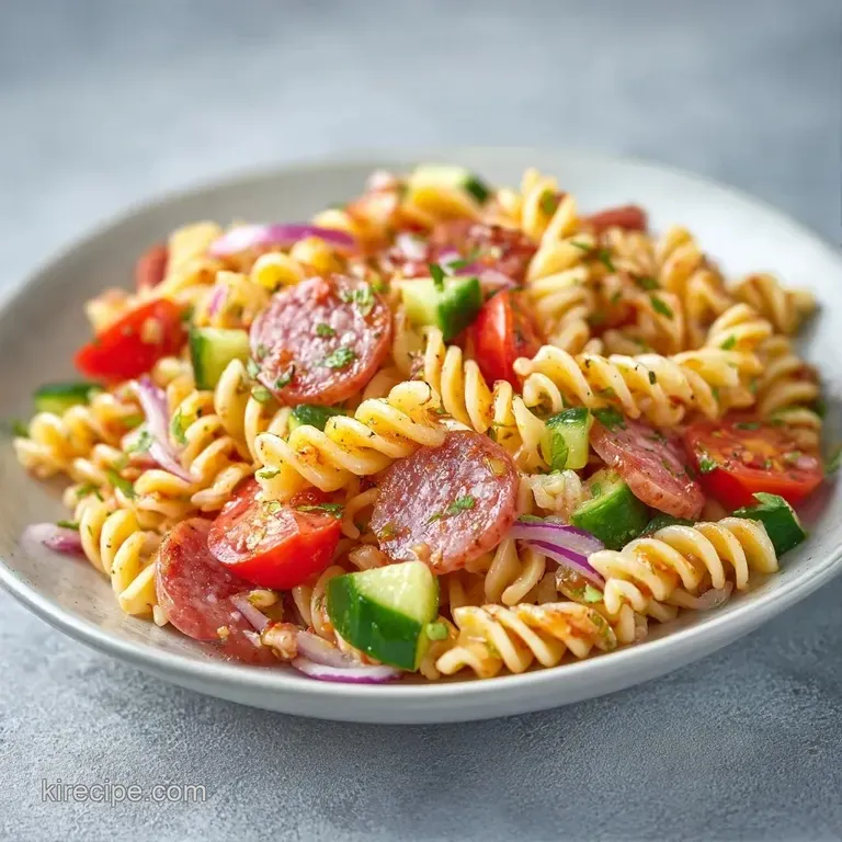 Colorful pasta tossed with crisp vegetables served in a wide white ceramic bowl on a light wooden tabletop.