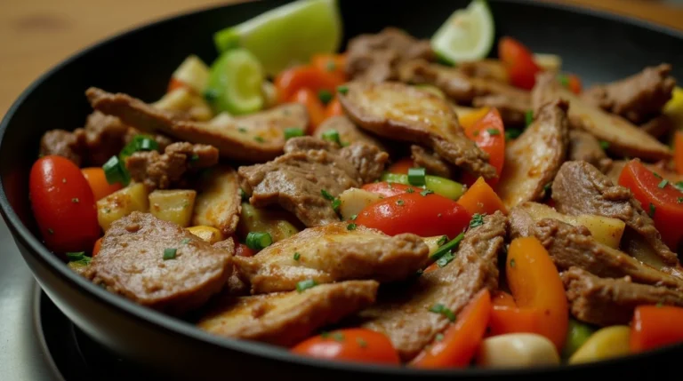 chicken and steak fajitas