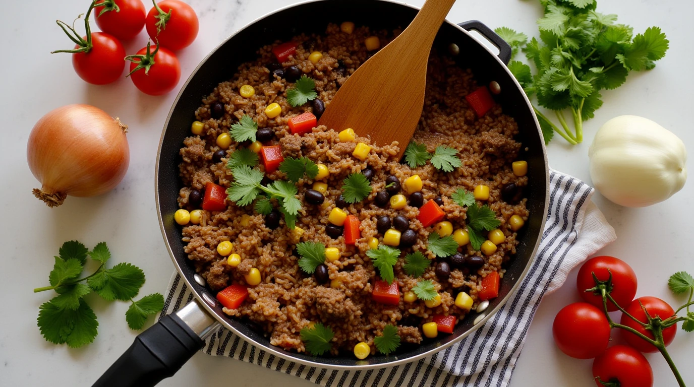 mexican beef and rice skillet