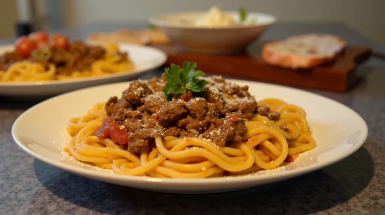 Ground Beef Pasta Recipes no Tomato Sauce​