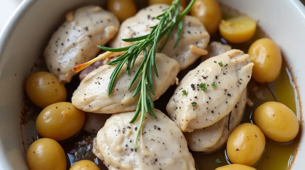 Chicken Mushroom Potatoes Rosemary Crock Pot Recipe