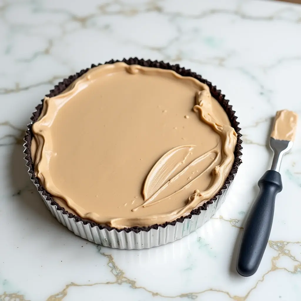 Chocolate Peanut Butter Mousse Cake with Oreo Crust