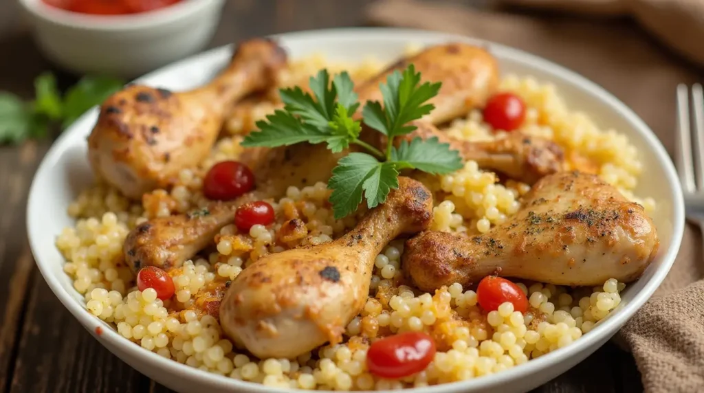 Couscous Chicken Legs Palestinian Recipe