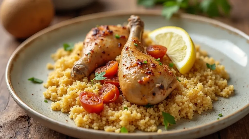 Couscous Chicken Legs Palestinian Recipe