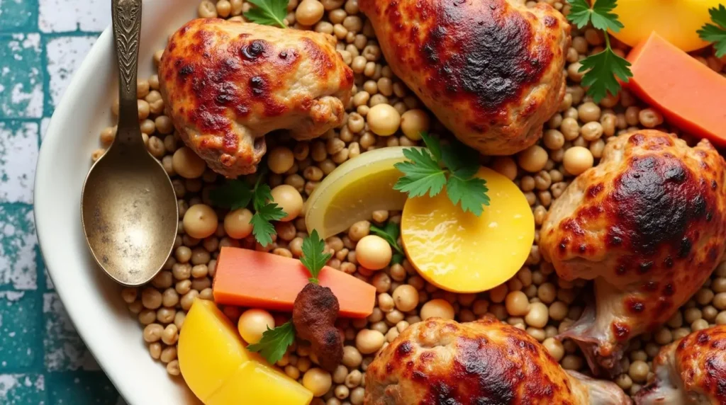 Couscous Chicken Legs Palestinian Recipe