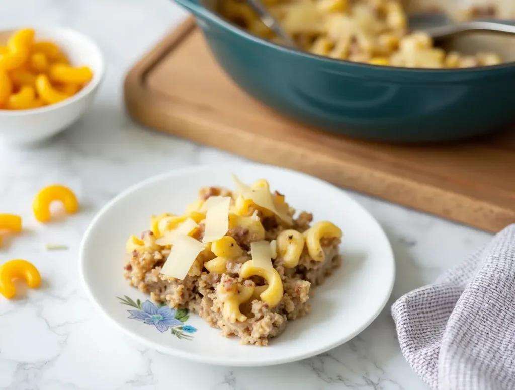 Ground Beef Pasta Alfredo