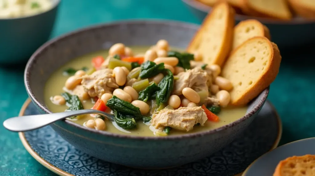 Lemony White Bean Soup with Turkey and Greens