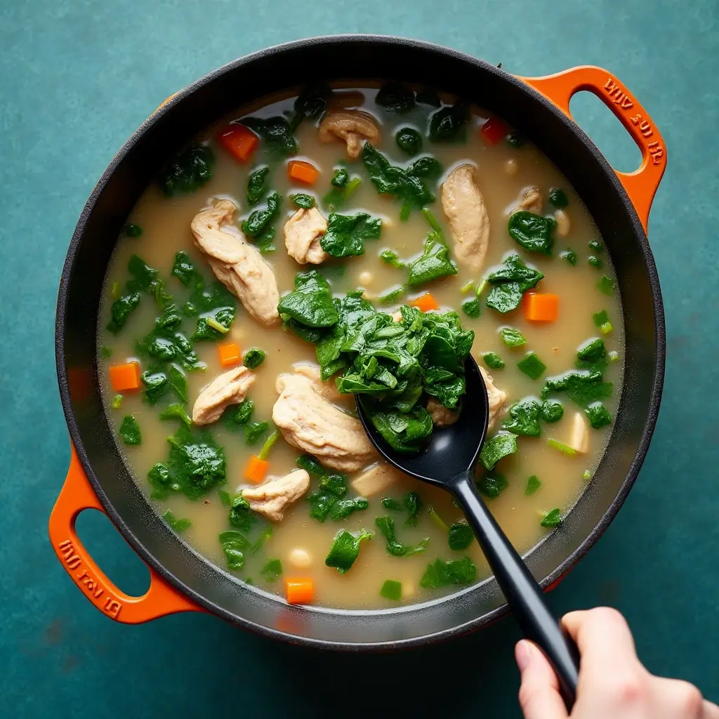 Lemony White Bean Soup with Turkey and Greens