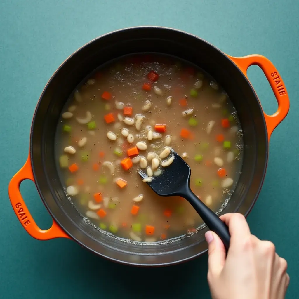 Lemony White Bean Soup with Turkey and Greens