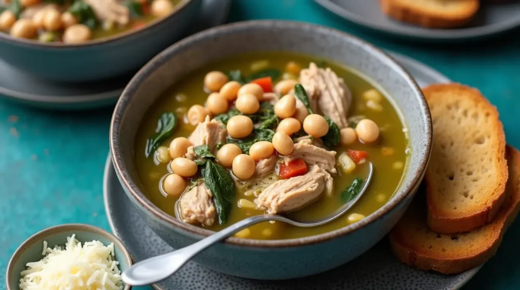 Lemony White Bean Soup with Turkey and Greens