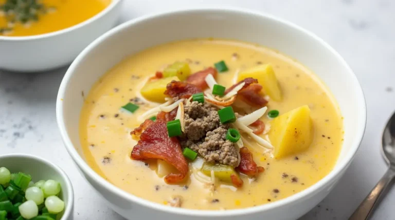 Crock Pot Creamy Potato and Hamburger Soup