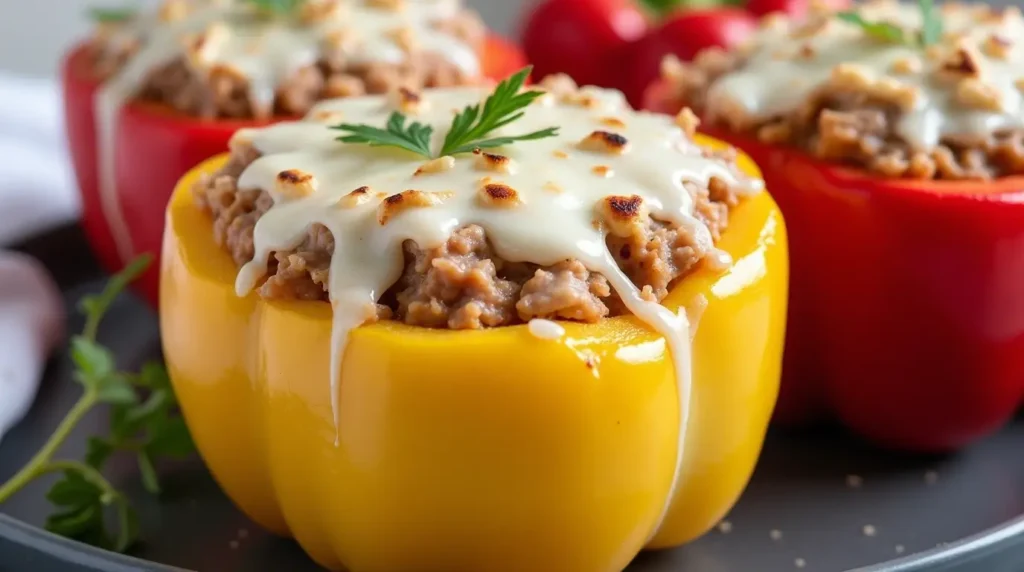 Ground Chicken Stuffed Bell Peppers